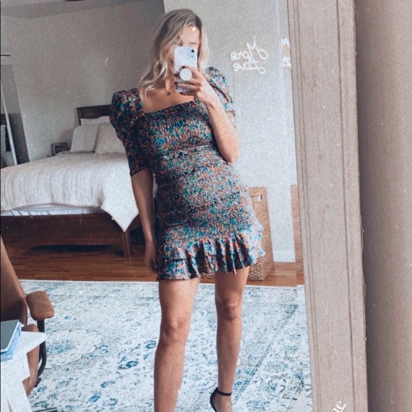 Multicolored Pattern Mini Dres